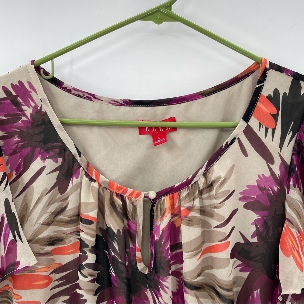 Elle Purple & Tan Floral Dress - Picture 5 of 15